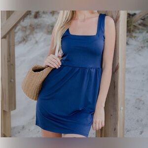 Navy Sleeveless Mini Dress